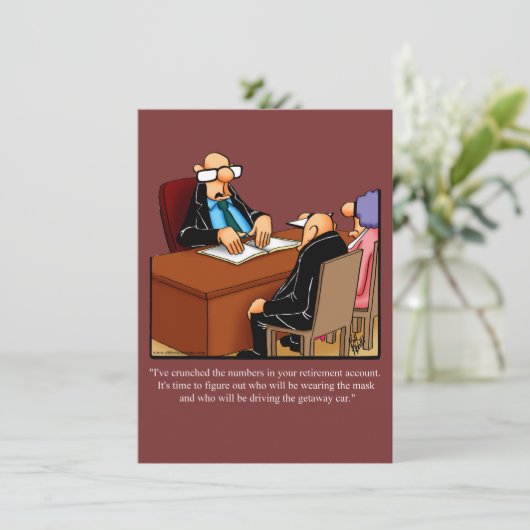 Funny Retirement Party Invitation "Spectickles" Kaart (Staand voorkant)