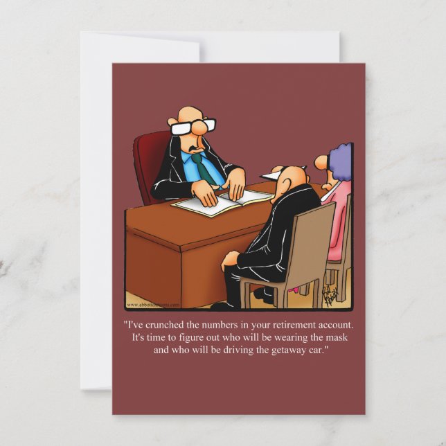 Funny Retirement Party Invitation "Spectickles" Kaart (Voorkant)