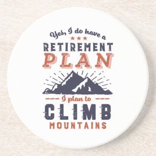Funny Retirement Plan Mountain Zandsteen Onderzetter