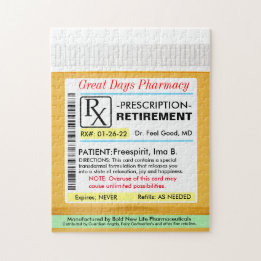 Funny Retirement Prescription RX Legpuzzel