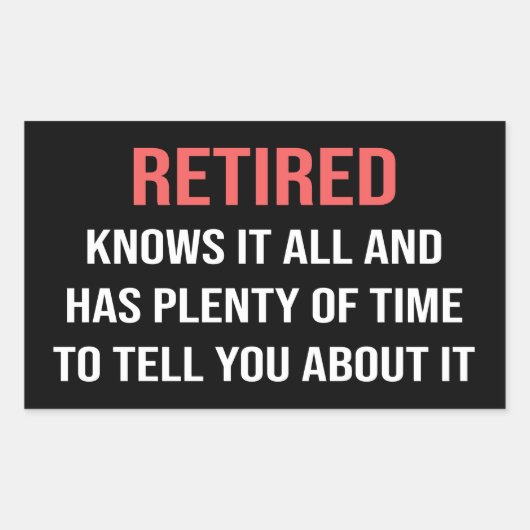 Funny Retirement Sticker (Voorkant)