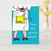 Funny Retraité Nurse Carte de voeux #3 (Fleur jaune)