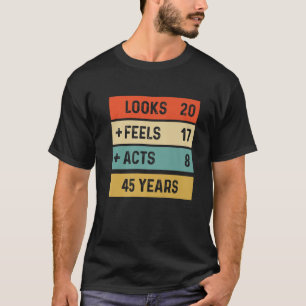 Funny Retro 45e verjaardag 45 jaar oud geboren in T-shirt