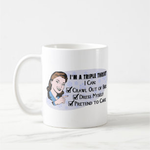 Funny Retro 50's Sarcastische vrouw: Triple Threat Koffiemok