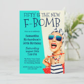 Funny Retro 50th Birthday Kaart (Staand voorkant)