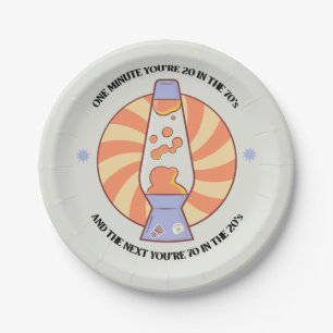 Funny Retro 70's Papieren Bordje
