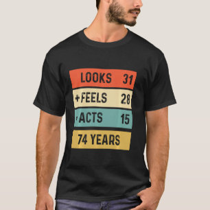 Funny Retro 74e verjaardag 74 jaar oud geboren in T-shirt