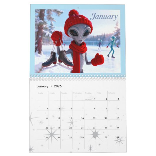 Funny Retro Alien Calendar – Aliens Among Us Kalender (Jan 2026)