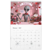 Funny Retro Alien Calendrier - Aliens parmi nous (Feb 2027)
