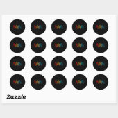 Funny Retro Architect Comp Rainbow Design Ronde Sticker (Vel)
