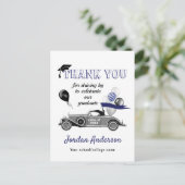 Funny Retro auto's, Afstuderen bedankt Anno Aankondigingskaart (Staand voorkant)