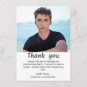 Funny Retro auto's rijden door Afstuderen parade b Bedankkaart (Achterkant)