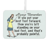 Funny Retro Best Foot Demotivational Luchtverfrisser (Achterkant)