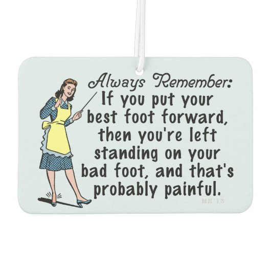 Funny Retro Best Foot Demotivational Luchtverfrisser (Achterkant)