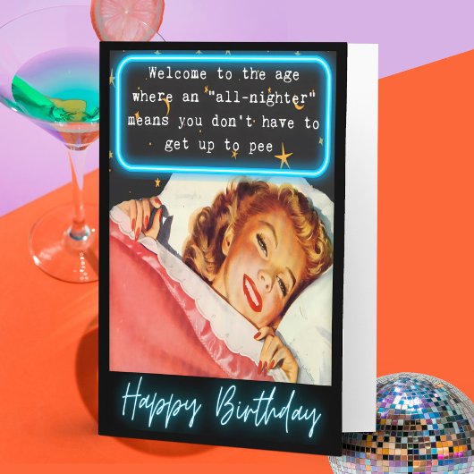 Funny Retro Birthday Card Best Friend-Pee Kaart