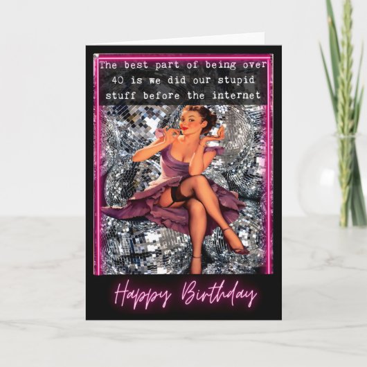 Funny Retro Birthday Card Best Friend-Sassy-Intern Kaart (Voorkant)