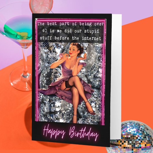 Funny Retro Birthday Card Best Friend-Sassy-Intern Kaart