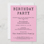 Funny Retro Birthday Elke leeftijd uitnodiging (Achterkant)