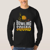 Funny Retro Bowling Squad Team Mannen Lange hoes T-shirt (Voorkant)