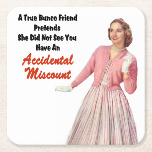 Funny Retro  Bunco-Onderzetters Vierkante Kartonnen Onderzetter