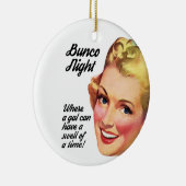 Funny Retro Bunco Player zwelt een tijd uit Keramisch Ornament (Rechts)