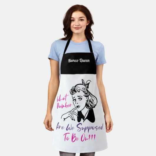 Funny Retro Bunco Queen Monogram Schort (Gedragen)