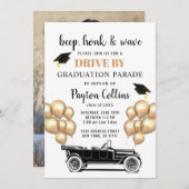 Funny Retro Car DRIVE, PHOTO Graduparty in Kaart (Voorkant / Achterkant)