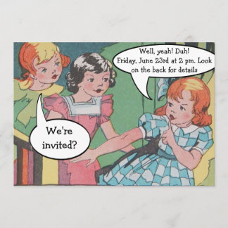 Funny  Retro Cartoon Comic Party Kaart