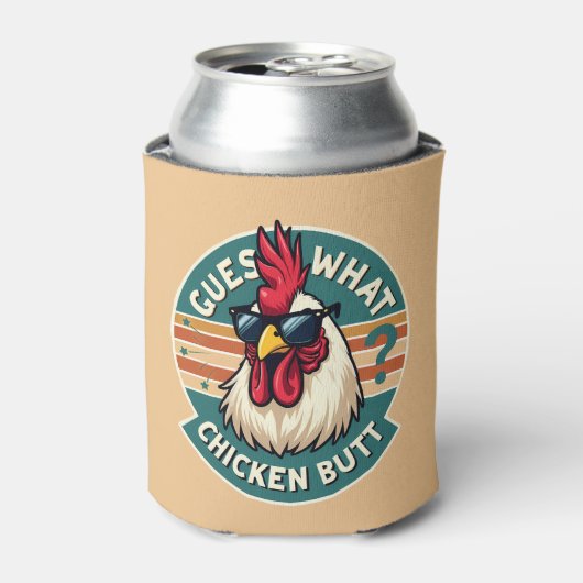 Funny Retro Chicken Butt Joke Design Blikjeskoeler (Blikje Voorkant)