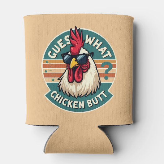 Funny Retro Chicken Butt Joke Design Blikjeskoeler (Achterkant)