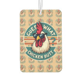 Funny Retro Chicken Butt Joke Design Luchtverfrisser (Achterkant)