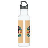 Funny Retro Chicken Butt Joke Design Waterfles (Achterkant)