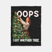 Funny Retro Christmas Oops I Got Another Tree  Fleece Deken (Voorkant)