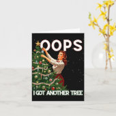 Funny Retro Christmas Oops I Got Another Tree  Kaart (Gele Bloem)