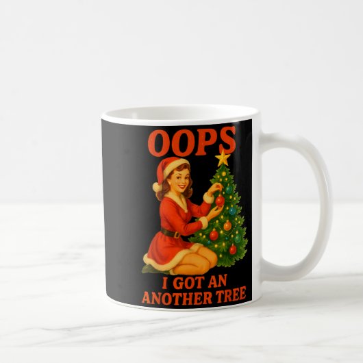 Funny Retro Christmas Oops I Got Another Tree  Koffiemok (Rechts)