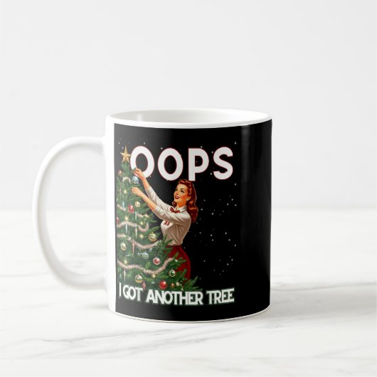 Funny Retro Christmas Oops I Got Another Tree Koffiemok (Links)