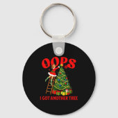 Funny Retro Christmas Oops I Got Another Tree Prem Sleutelhanger (Voorkant)
