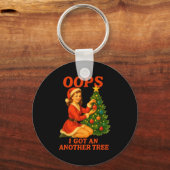 Funny Retro Christmas Oops I Got Another Tree  Sleutelhanger (Voorkant)