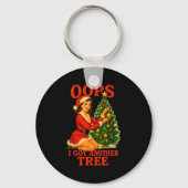 Funny Retro Christmas Oops I Got Another Tree  Sleutelhanger (Voorkant)