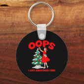 Funny Retro Christmas Oops I Got Another Tree  Sleutelhanger (Voorkant)