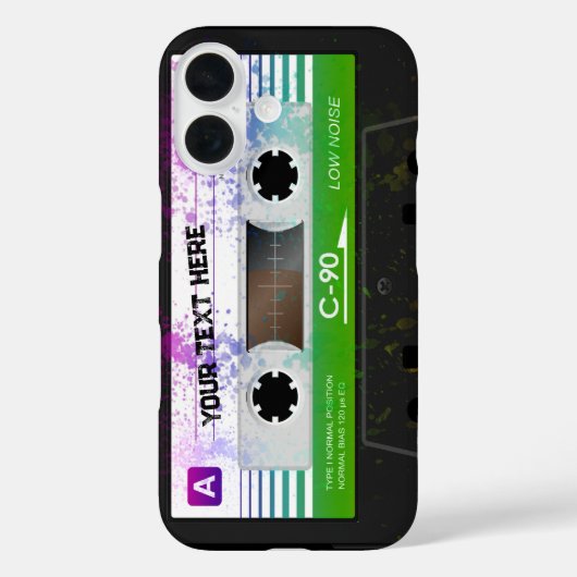 Funny Retro Compact Audio Cassette Case-Mate iPhone Case (Achterkant)
