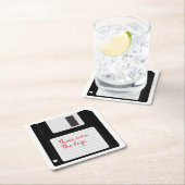 Funny Retro diskettestation Vierkante Kartonnen Onderzetter (Insitu)