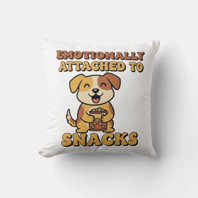 Funny Retro Dog Snack Mood Square Pillow Kussen (Voorkant)