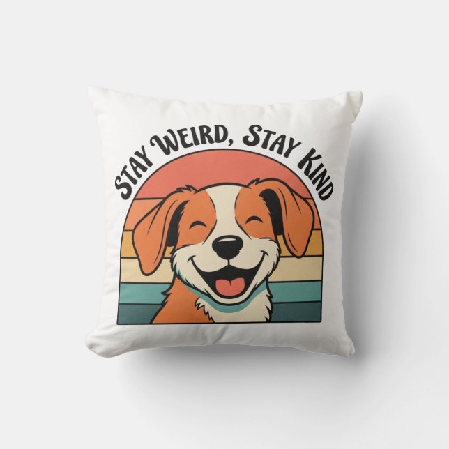 Funny Retro Dog Square Throw Pillow Kussen (Voorkant)
