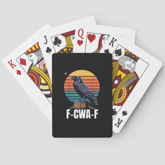Funny Retro F-Caw-F Bird Crow Crow Bird  Pokerkaarten (Achterkant)