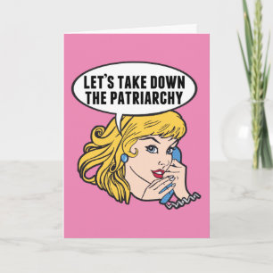 Funny Retro Feministische Pop Art Anti Patriarchy Kaart