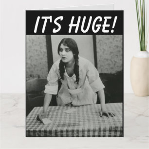 FUNNY RETRO FEMME ANNIVERSAIRE ÉNORME! Carte de vœ