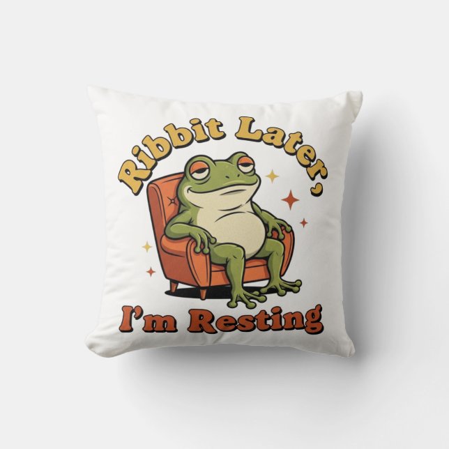 Funny Retro Frog Square Throw Pillow Kussen (Voorkant)