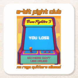 Funny Retro Gaming 80s Arcade 8-bit Gamer Humor Vierkante Kartonnen Onderzetter
