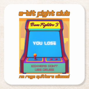 Funny Retro Gaming 80s Arcade 8-bit Gamer Humor Vierkante Kartonnen Onderzetter